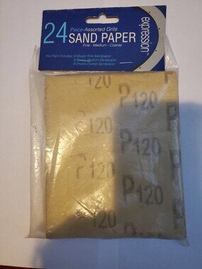 NEW EXPRESSION 24 PIECE ASSORTED GRITS SAND PAPER SANDPAPER FD-02580